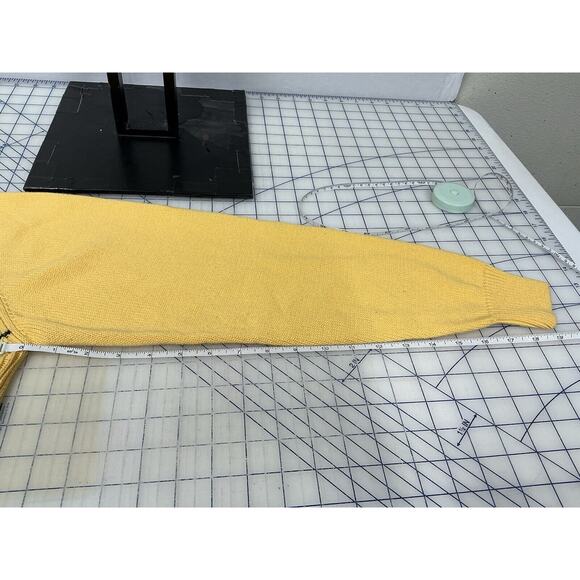 Vintage Nautica Sweater Mens Large Yellow Long Sleeve Crew Neck Cotton Pullover - Picture 8 of 8